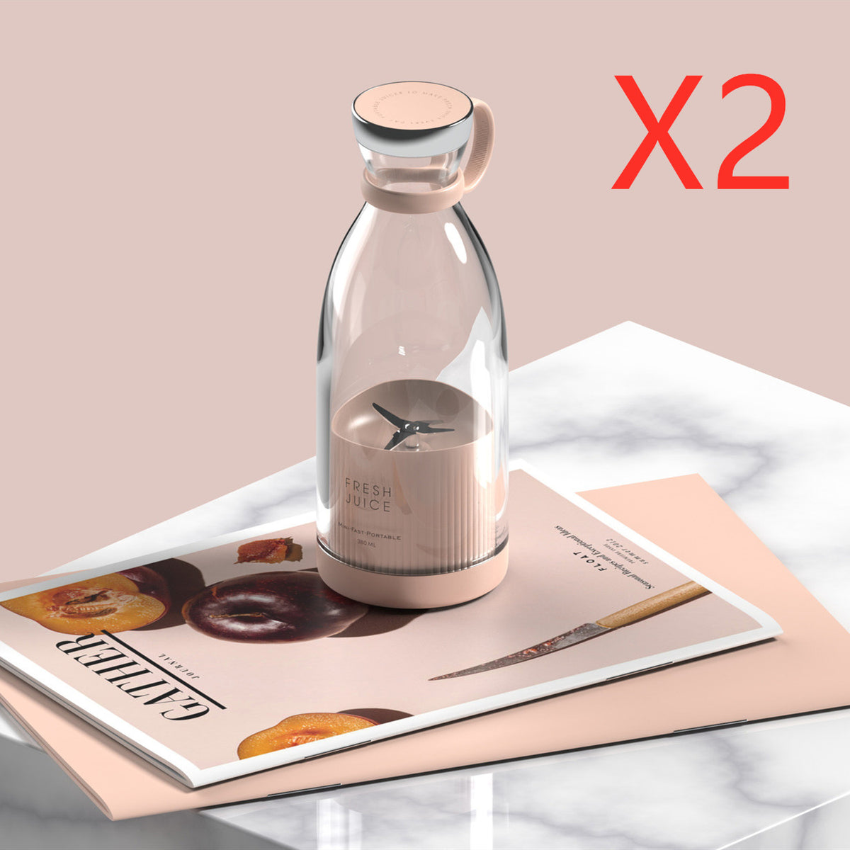 350ML Electric Juicer/Smoothie Blender Mixer USB Rechargeable Machine & Portable Bottle